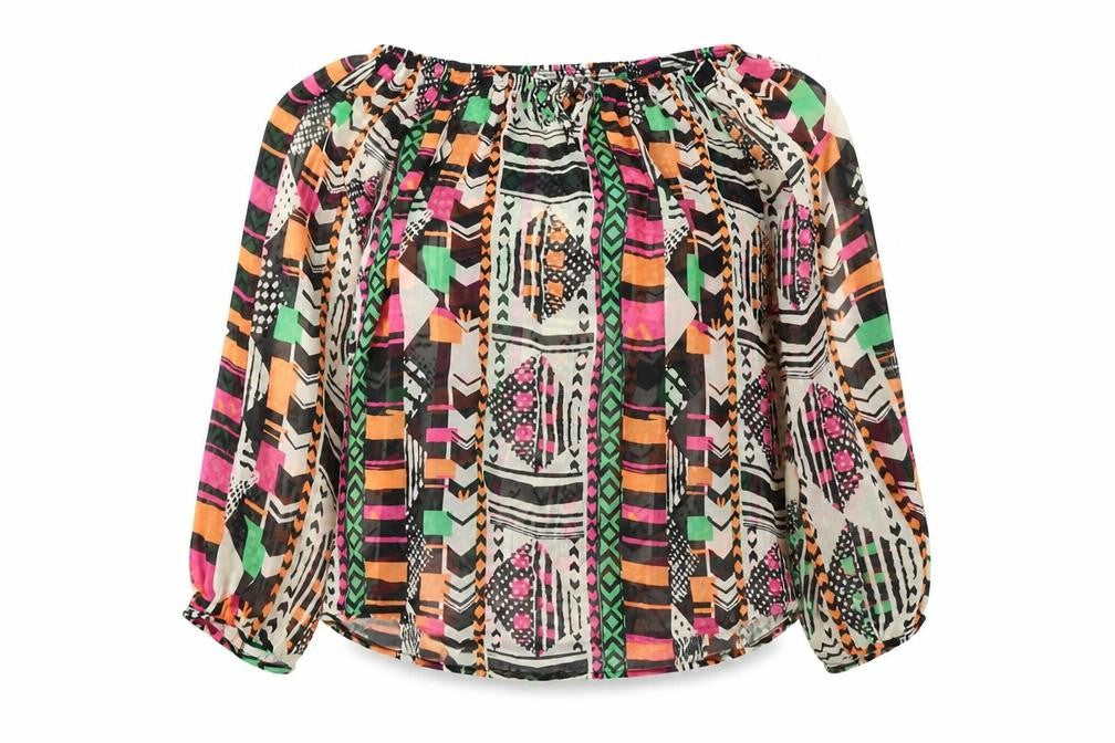 NEXT  Womens Beige Geometric  Basic Blouse Size 10