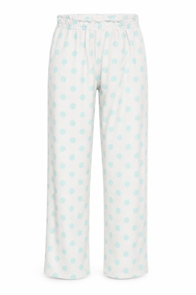 F&F Womens White Polka Dot  Top Pyjama Pants Size 8