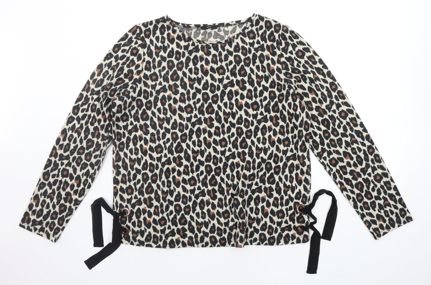 M&Co Womens Beige Animal Print  Pullover Jumper Size 16