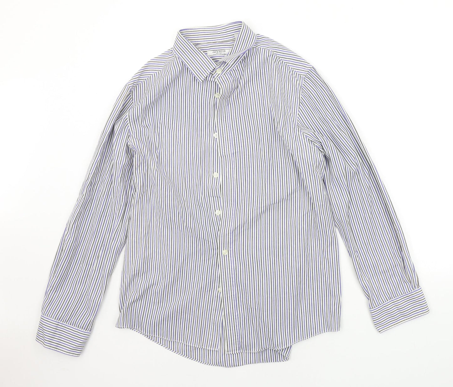 BHS Mens Blue Striped   Button-Up Size 16