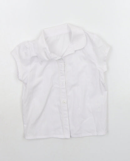 George Girls White   Basic Button-Up Size 4-5 Years