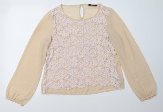 Dorothy Perkins Womens Beige   Basic Blouse Size 16