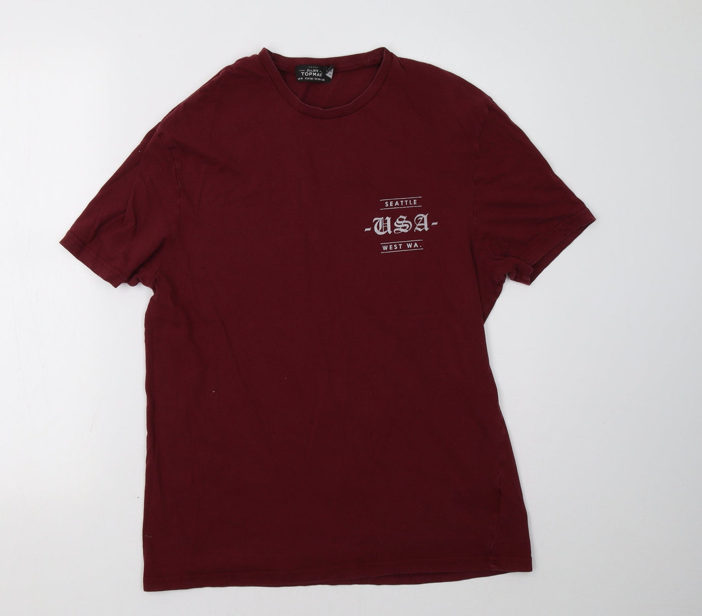 topmanb Mens Red    T-Shirt Size M