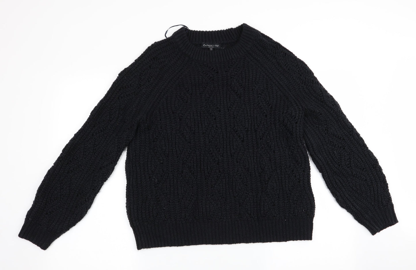Florence and Fred Womens Black   Pullover Jumper Size 12  - open knit