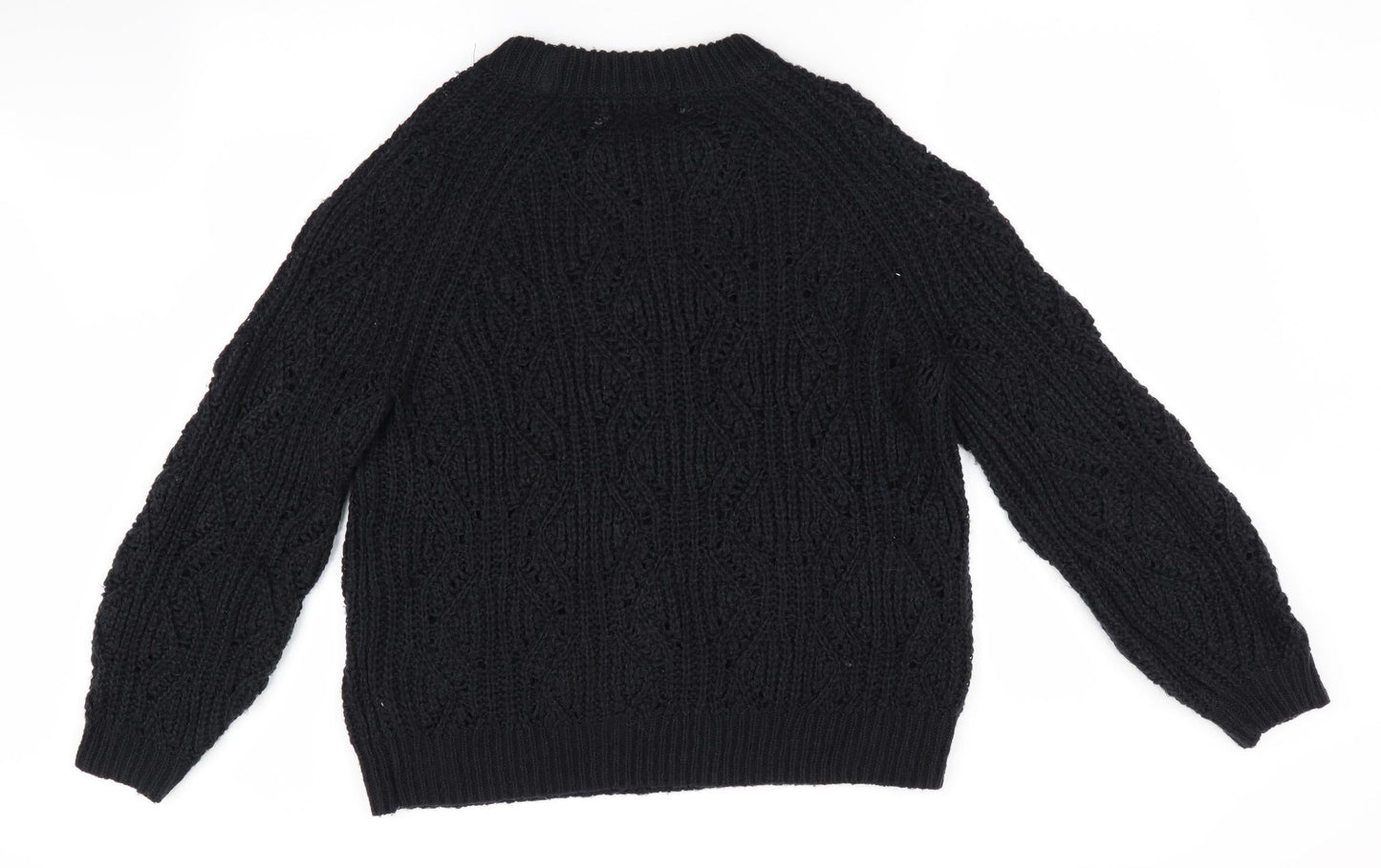 Florence and Fred Womens Black   Pullover Jumper Size 12  - open knit