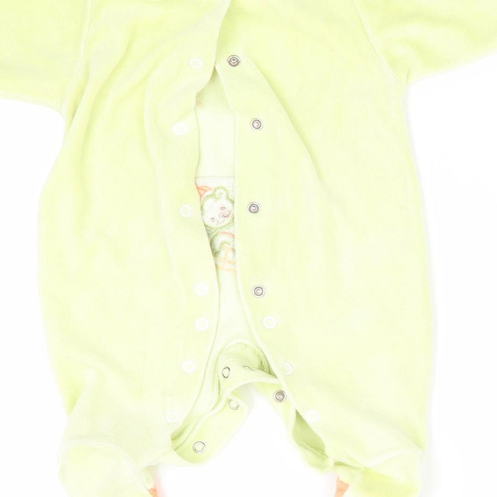Miminho Boys Green Animal Print  Babygrow One-Piece Size 12 Months  - Teddy Bear