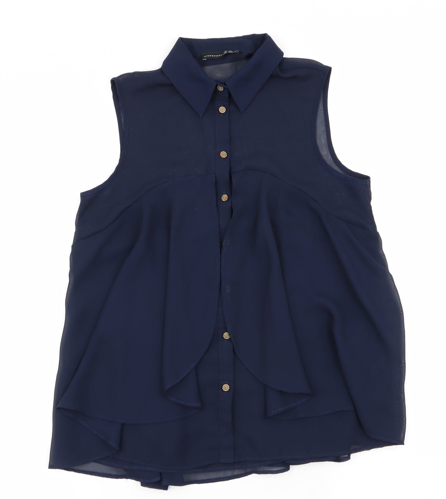 Atmosphere Womens Blue   Basic Button-Up Size 10  - Layered