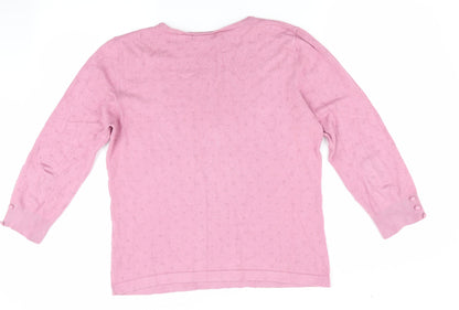 Hampton Republic Womens Pink Polka Dot  Pullover Jumper Size S