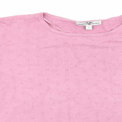 Hampton Republic Womens Pink Polka Dot  Pullover Jumper Size S
