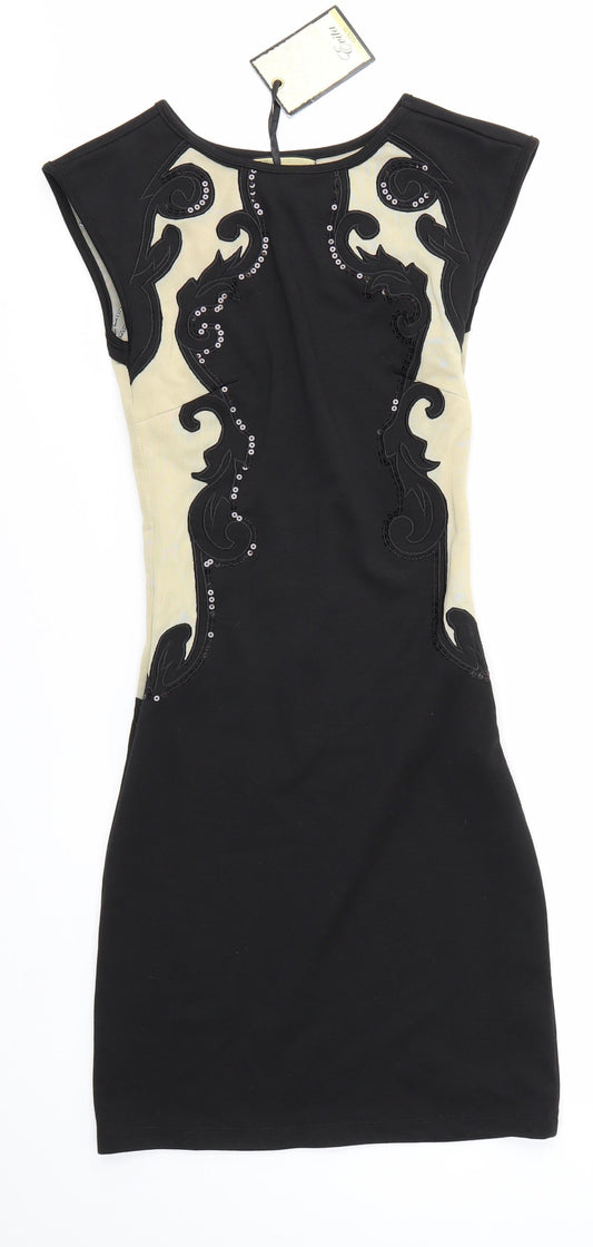 Evita Gold Womens Multicoloured   Bodycon  Size 6