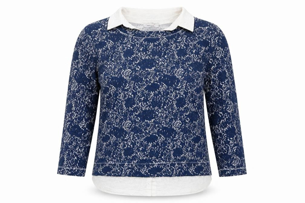 Marks & Spencer Womens Blue Floral  Pullover Jumper Size 10