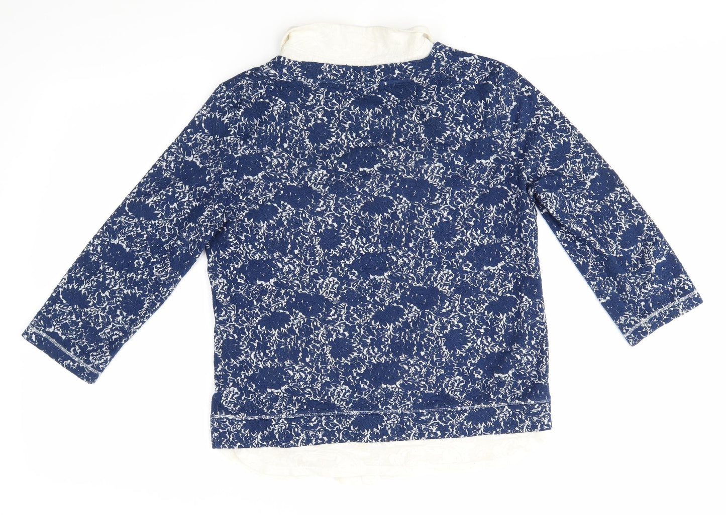 M&S Womens Blue Floral  Pullover Jumper Size 10