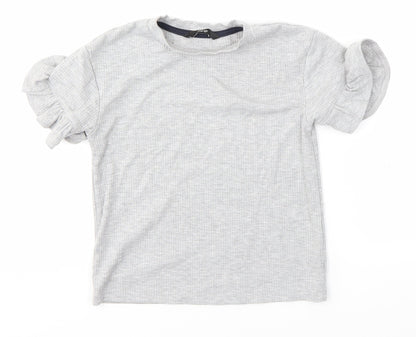 Preloved George Girls Grey   Basic Blouse Size 6-7 Years - Front