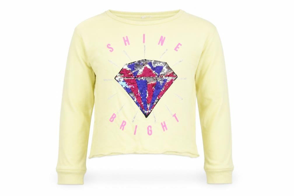 Candy Couture Girls Yellow   Pullover Sweatshirt Size 13 Years
