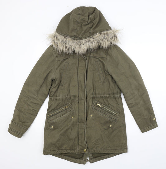 New Look Womens Green   Overcoat Coat Size 10