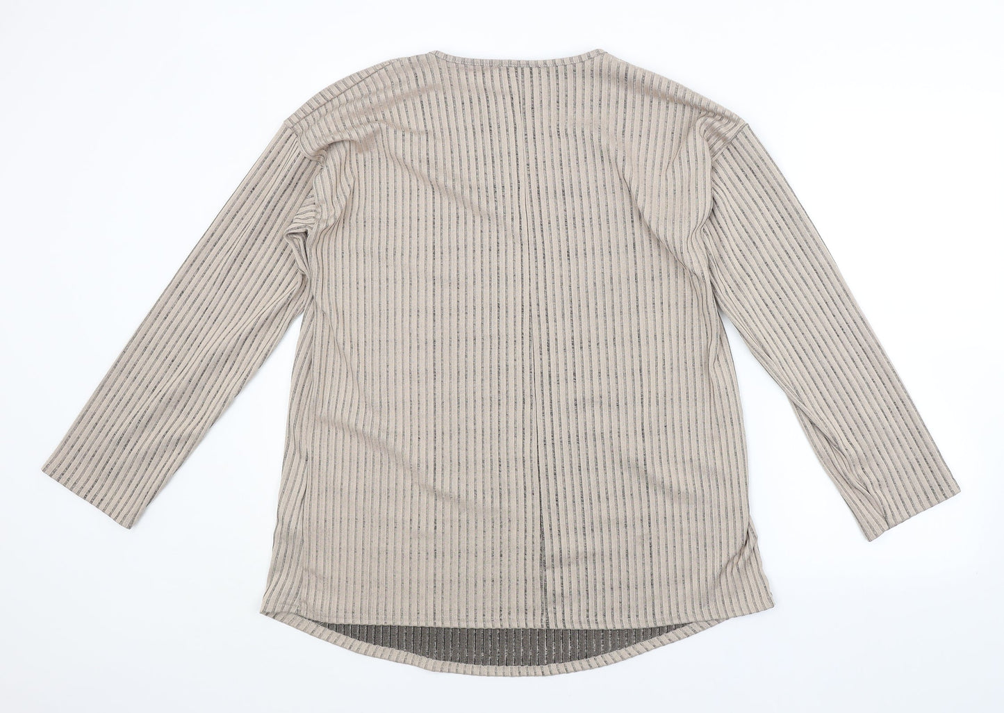 Missguided Womens Beige Striped  Basic Blouse Size 12  - MATERNITY