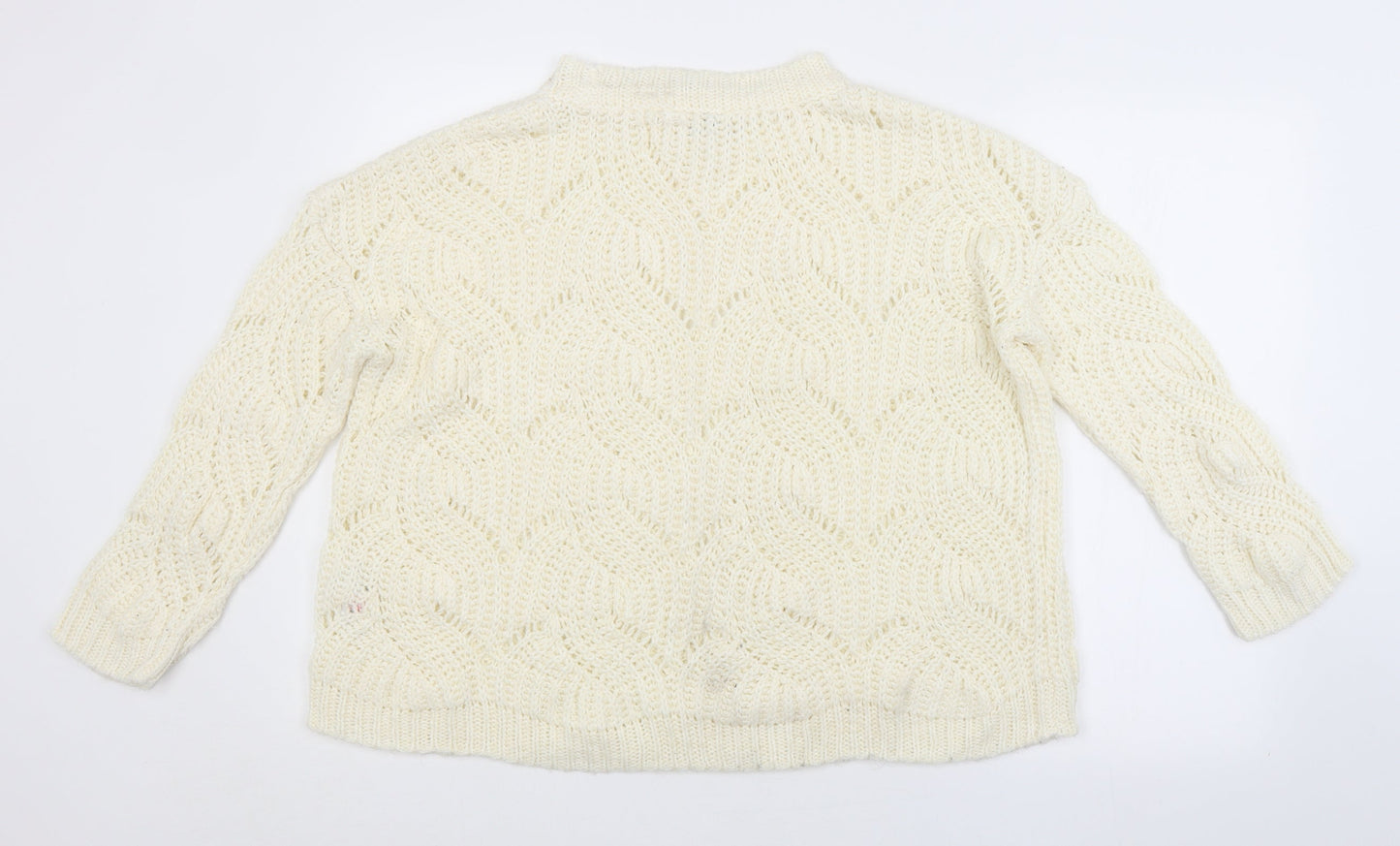 Miss Selfridge Womens White Striped  Pullover Jumper Size 10