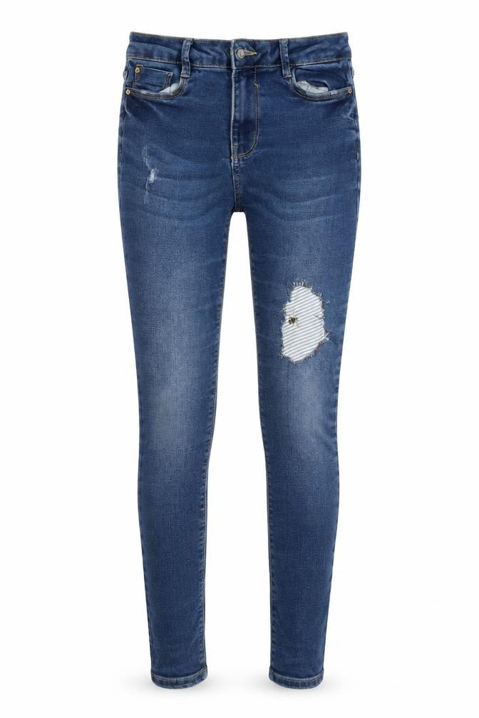 DENIM 365 Womens Blue Striped  Skinny Jeans Size 10 L26 in