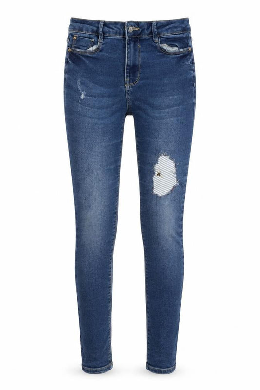 DENIM 365 Womens Blue Striped  Skinny Jeans Size 10 L26 in