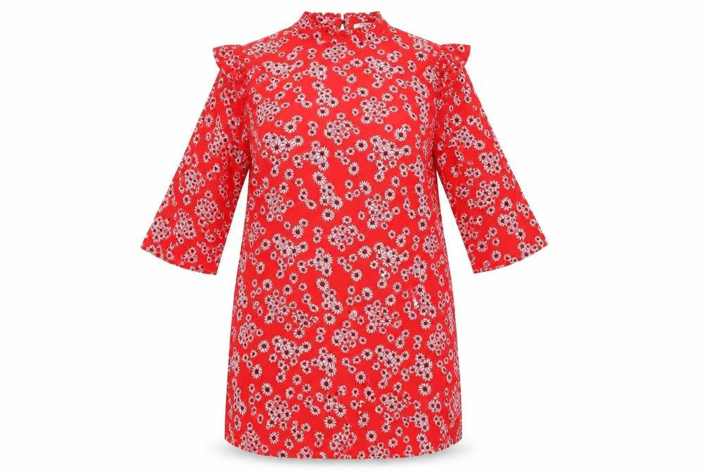 Papaya Womens Red Floral  A-Line  Size 14