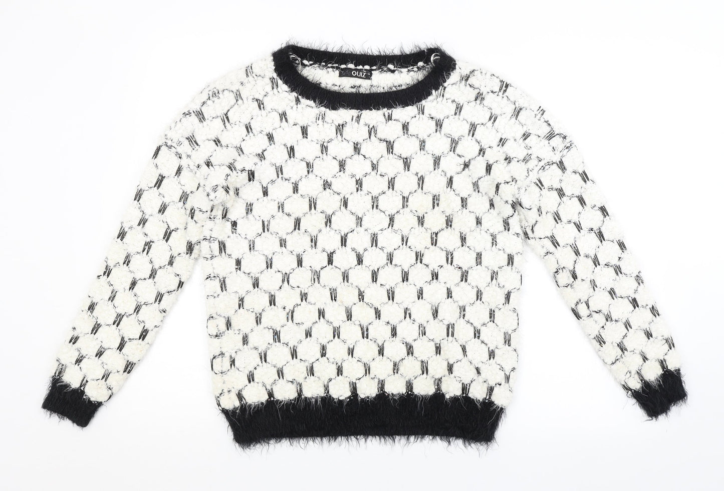 Quiz Womens White   Pullover Jumper Size XS