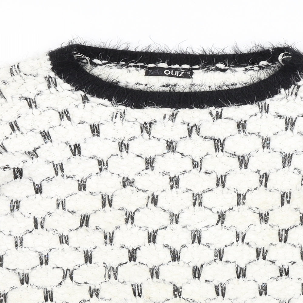 Quiz Womens White   Pullover Jumper Size XS