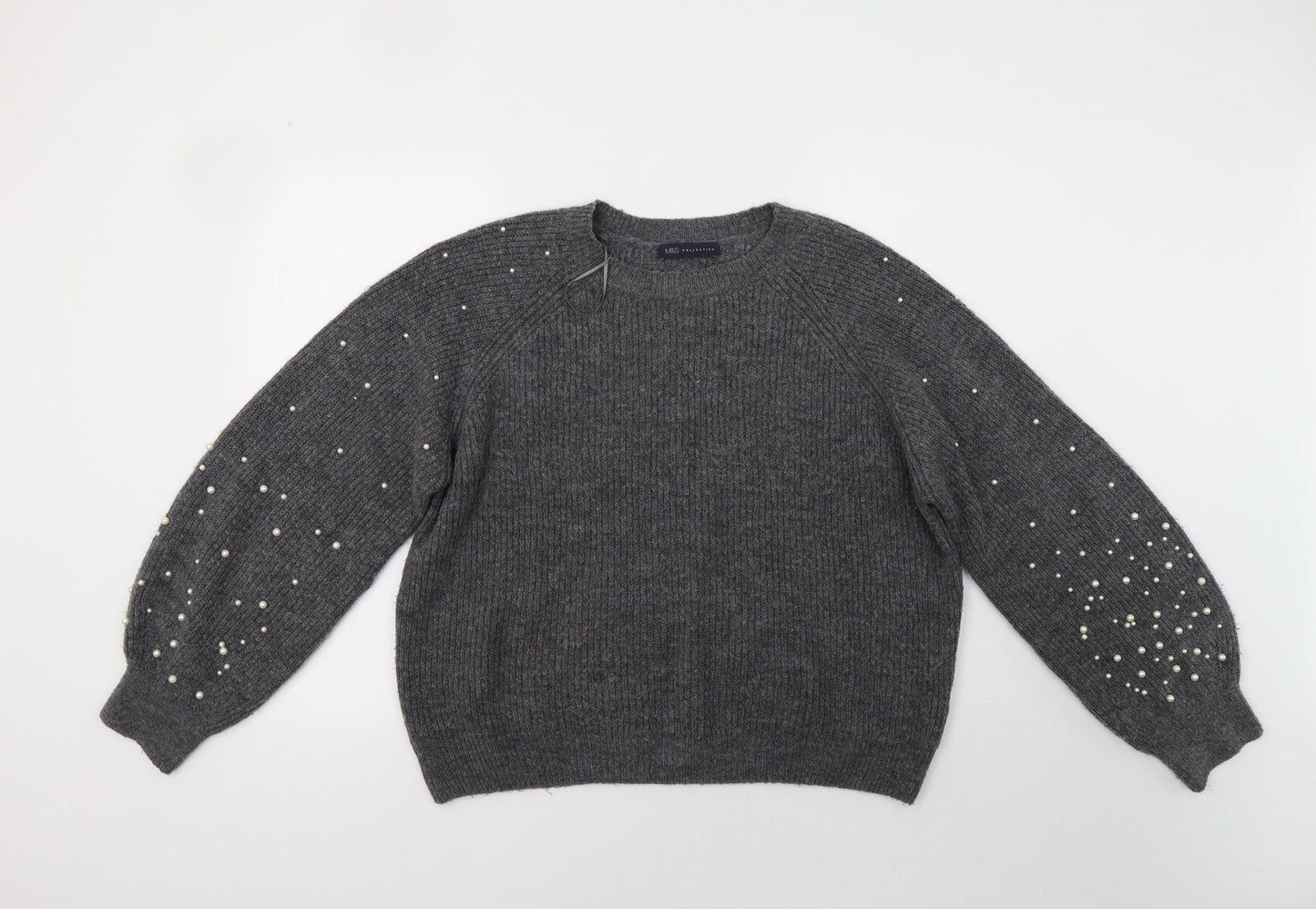 M&S Womens Grey   Pullover Jumper Size M