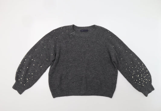 M&S Womens Grey   Pullover Jumper Size M