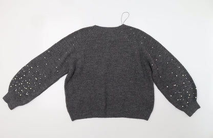 Preloved M&S Womens Grey   Pullover Jumper Size M - Back