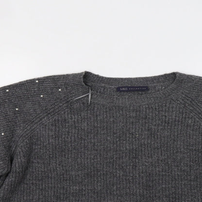 Preloved M&S Womens Grey   Pullover Jumper Size M - Detail