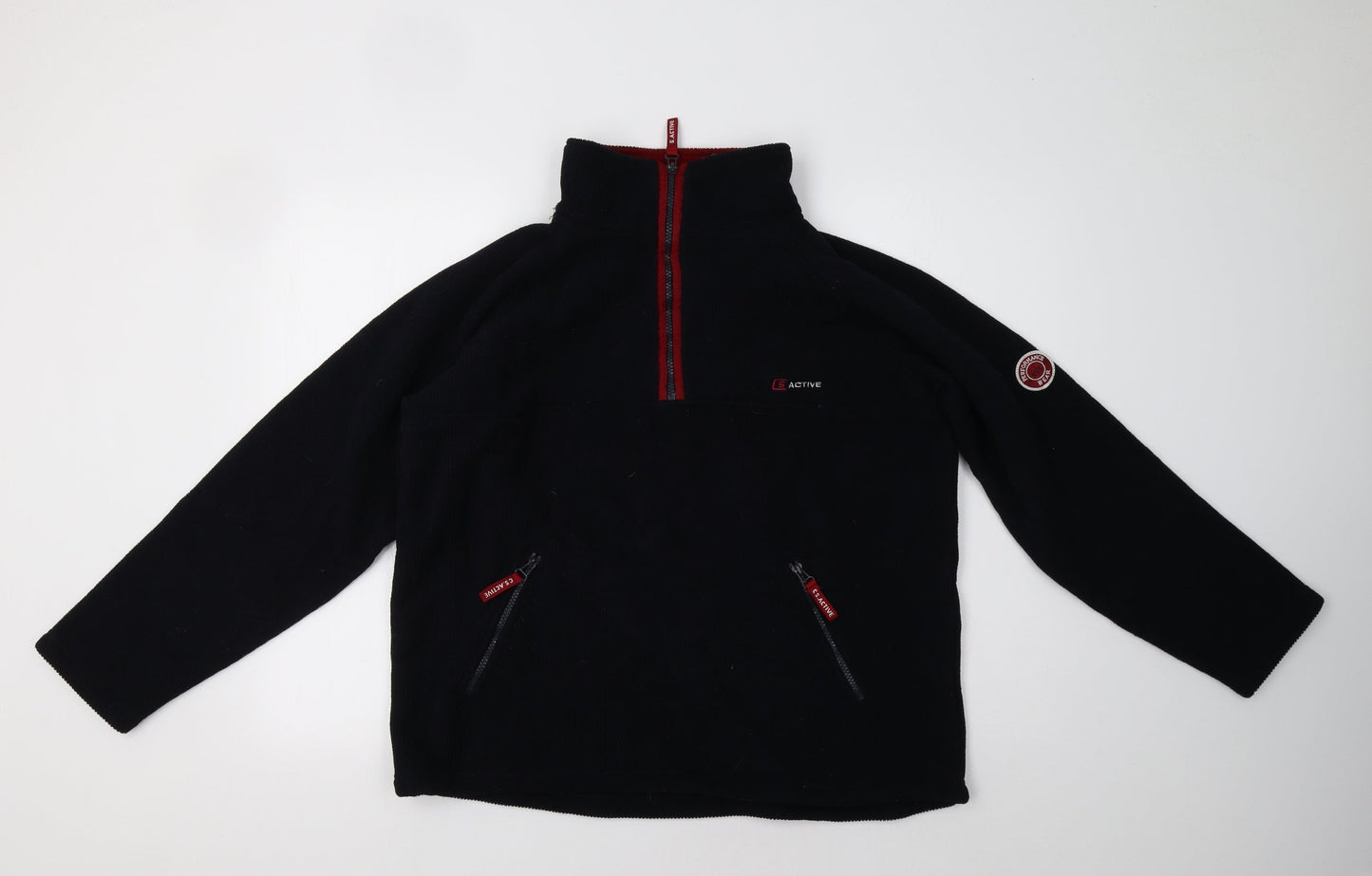 C.S. Active Womens Black   Henley Sweatshirt Size L