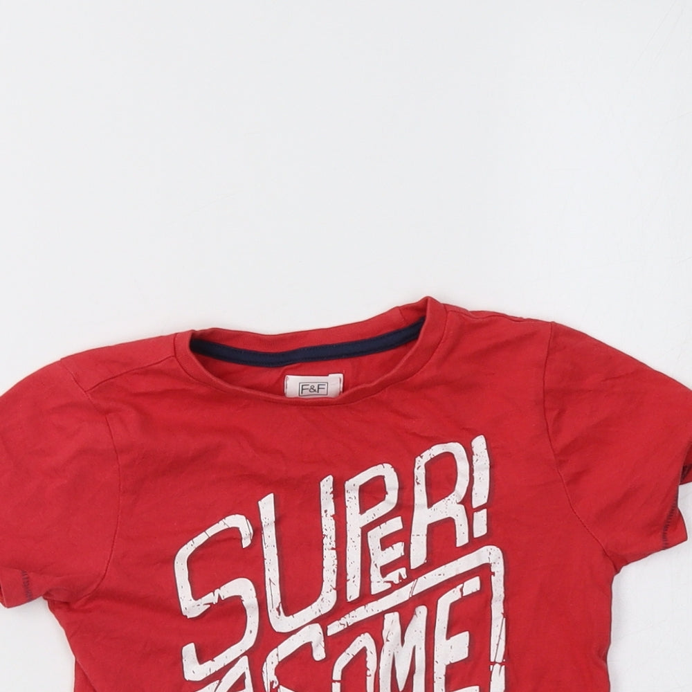 F&F Girls Red   Basic T-Shirt Size 3-4 Years