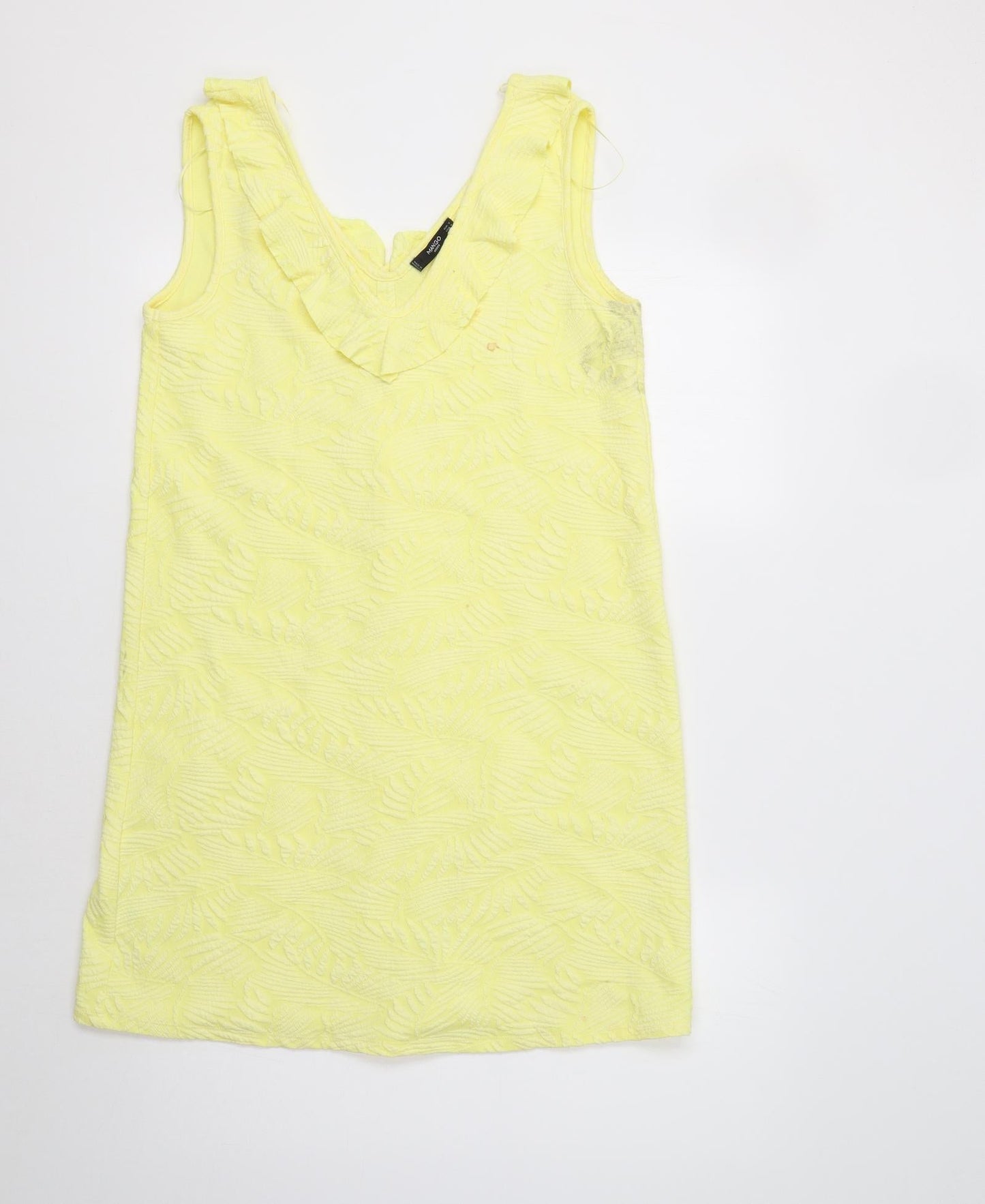 Mango Womens Yellow Floral  A-Line  Size S