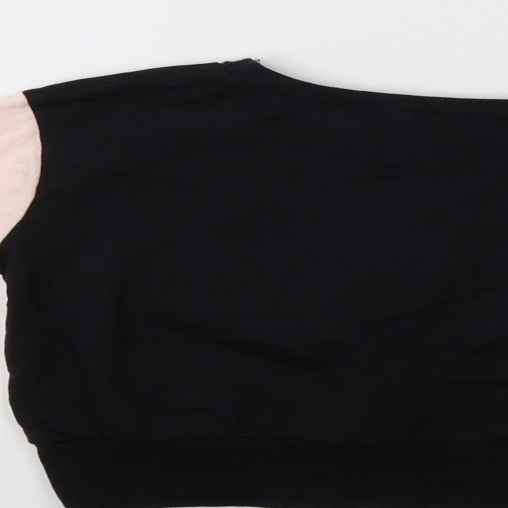 Select Girls Black Colourblock  Pullover Sweatshirt Size 10-11 Years  - Belle
