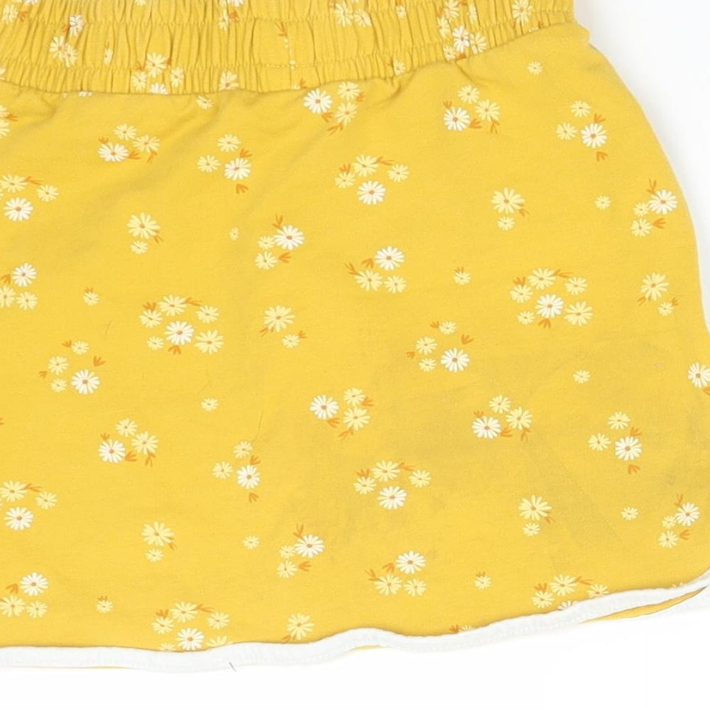 George Girls Yellow Floral  Straight & Pencil Skirt Size 6-7 Years