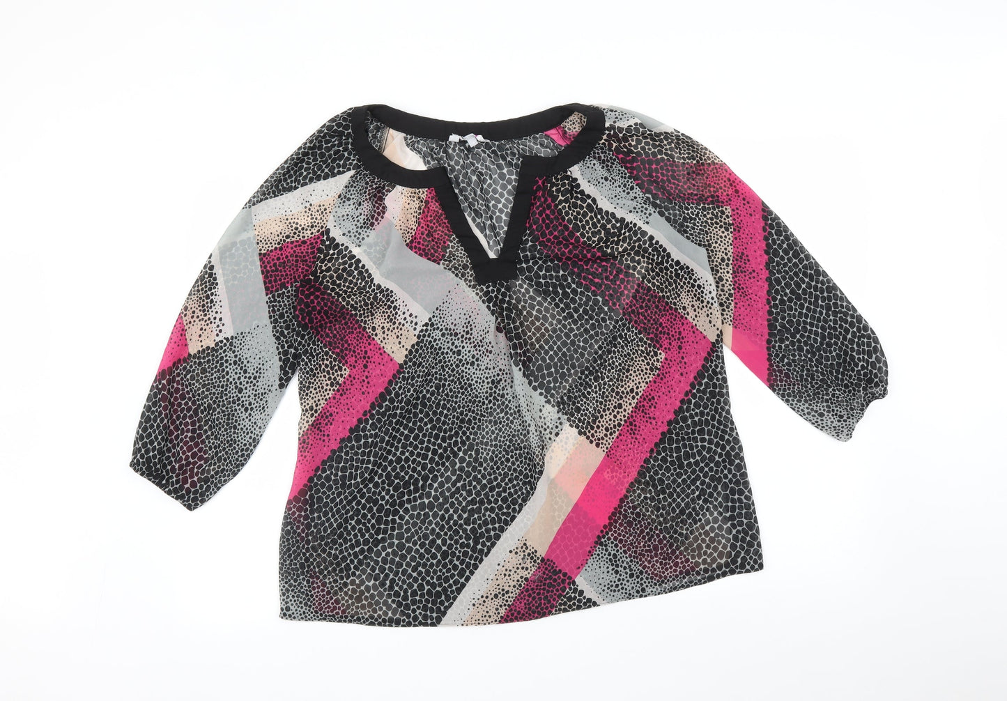 Preworn Womens Multicoloured Geometric  Basic Blouse Size 14