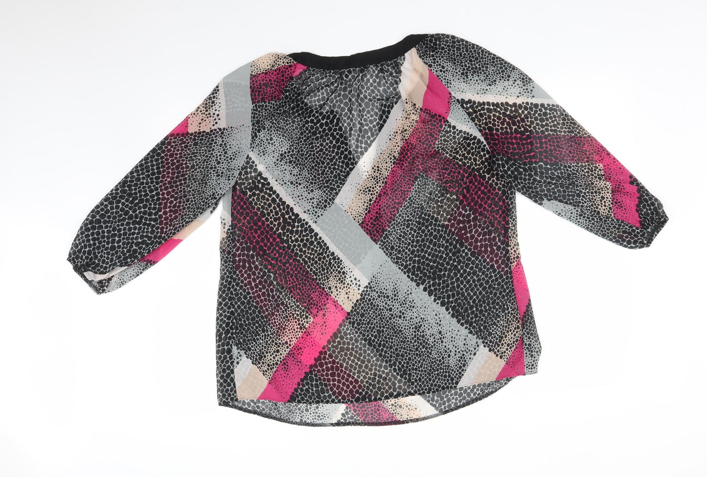 Preworn Womens Multicoloured Geometric  Basic Blouse Size 14