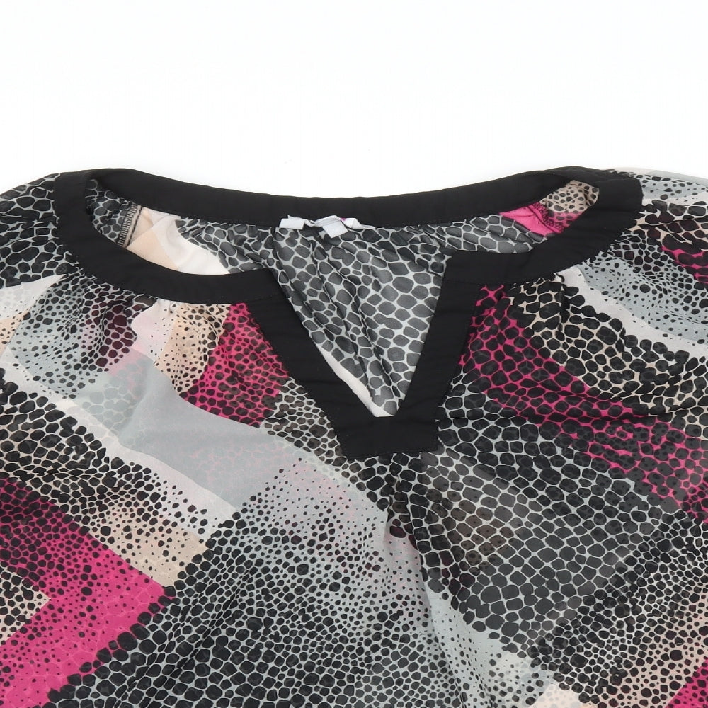 Preworn Womens Multicoloured Geometric  Basic Blouse Size 14