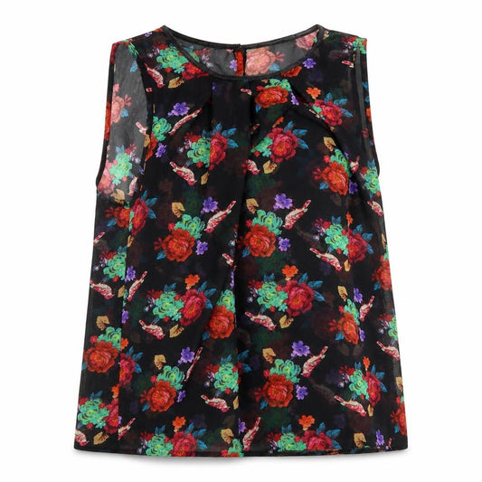 Atmosphere Womens Black Floral  Basic Blouse Size 8