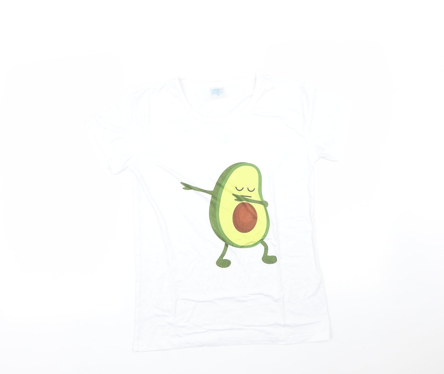 Preworn Womens White   Basic T-Shirt Size S  - AVACARDO