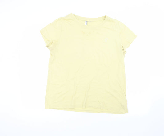 H&M Womens Yellow   Basic T-Shirt Size L