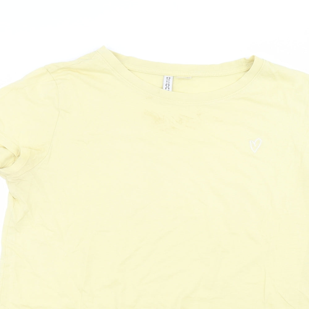 H&M Womens Yellow   Basic T-Shirt Size L