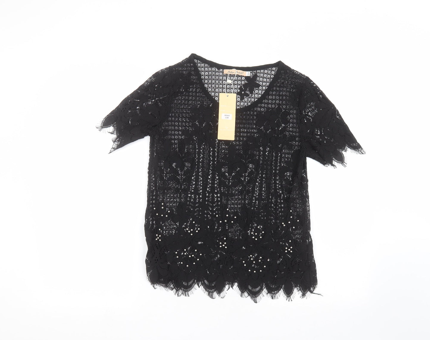 Melya Melody Womens Black   Basic T-Shirt Size M