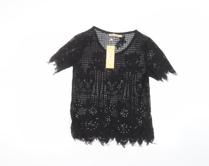 Melya Melody Womens Black   Basic T-Shirt Size M