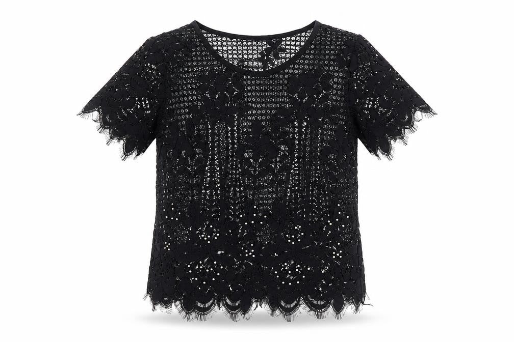 Melya Melody Womens Black   Basic T-Shirt Size M