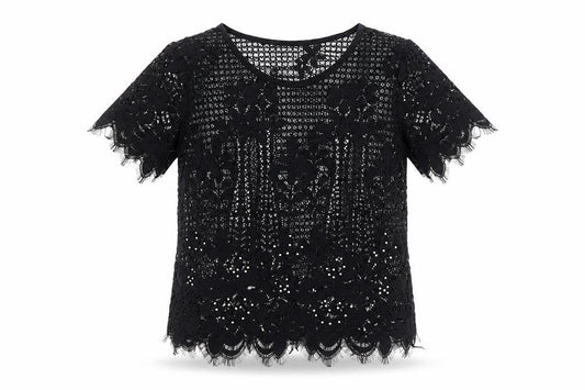 Melya Melody Womens Black   Basic T-Shirt Size M