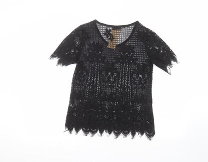 Melya Melody Womens Black   Basic T-Shirt Size M