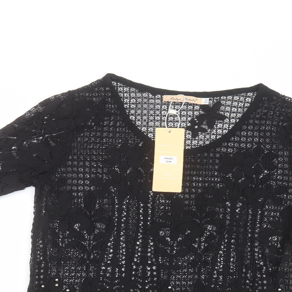 Melya Melody Womens Black   Basic T-Shirt Size M