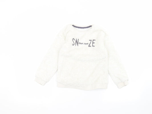 George Girls White   Pullover Jumper Size 5-6 Years