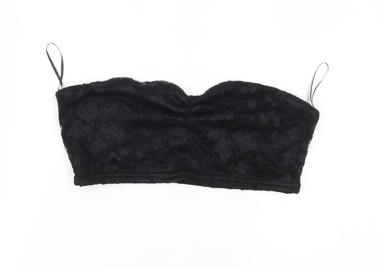 New Look Womens Black   Cropped Tank Size 10  - boob tube